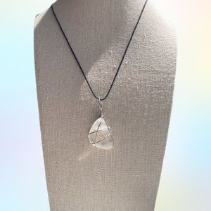 Clear Quartz Crystal Wire Wrapped Necklace